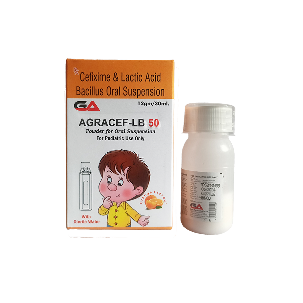 Agracef Lb 50 | Cefixime & Lactic Acid Bacillus Oral Suspension IP | Main Image