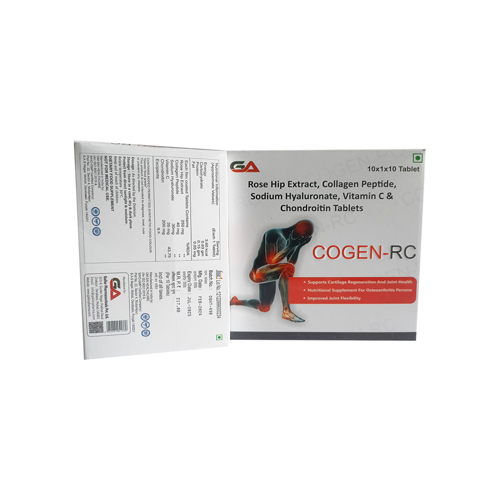 Cogen Rc | Rose Hip Extract, Collagen Peptide, Sodium Hyaluronate, Vitamin C & Chondroitin Tablets | Main Image